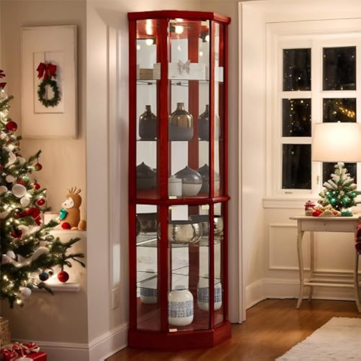 Wine & Beer Emporium - Tall Lighted Curio Cabinet 70 Inch
