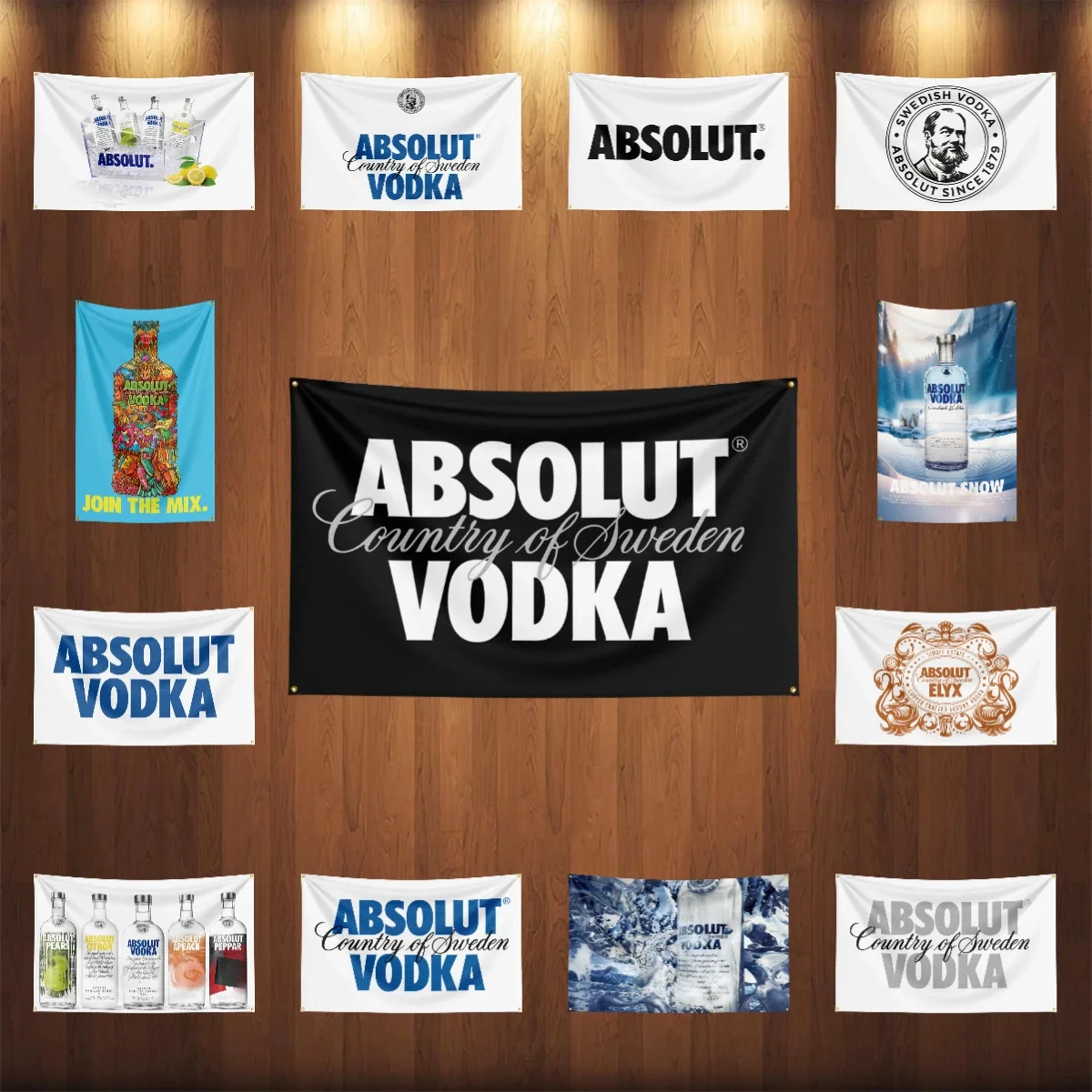 Wine Vodka Beer - 3×5ft A-Absolut Vodkas Flag Polyester Printed