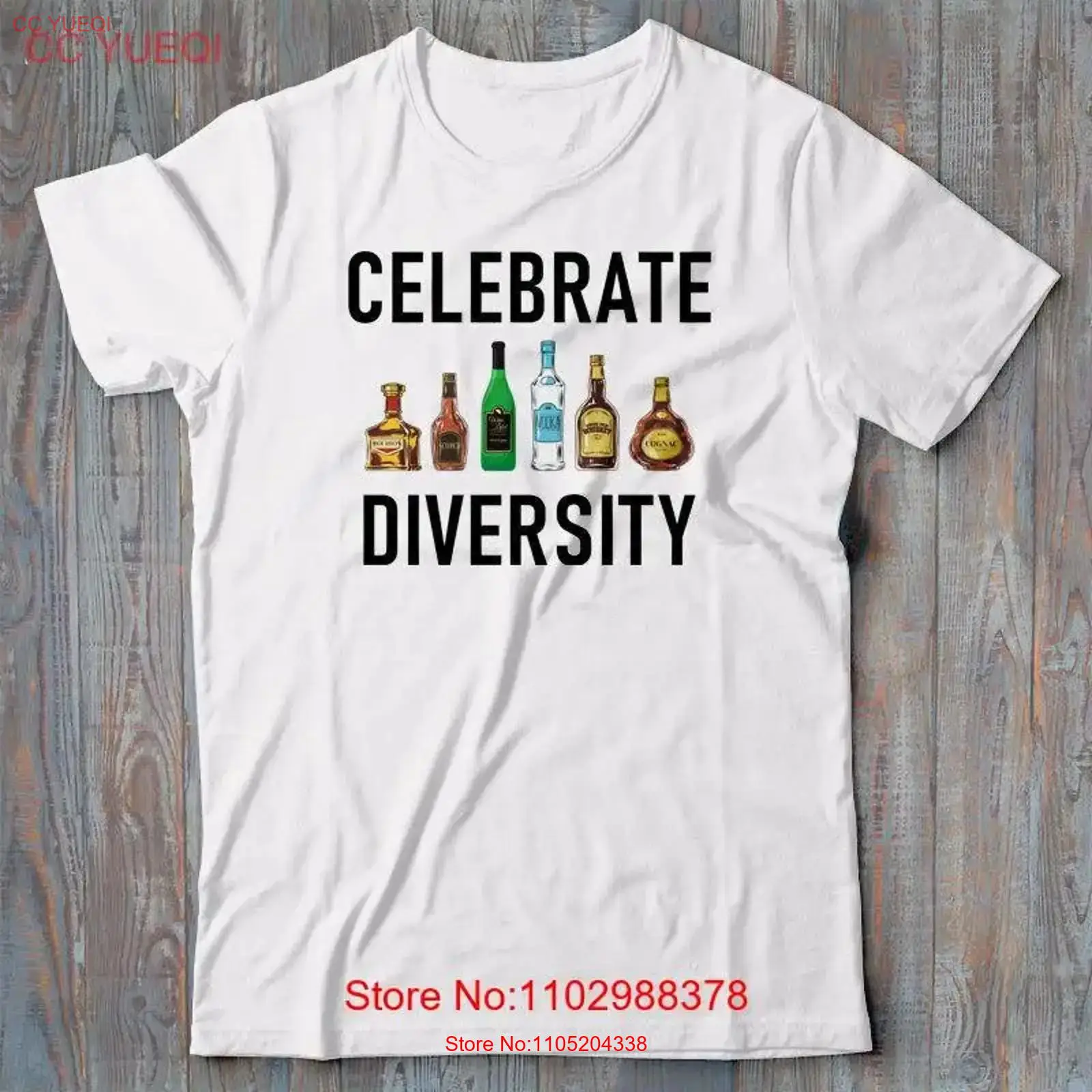 Cool T shirt CELEBRATE DIVERSI - Wine Vodka Beer recension och pris