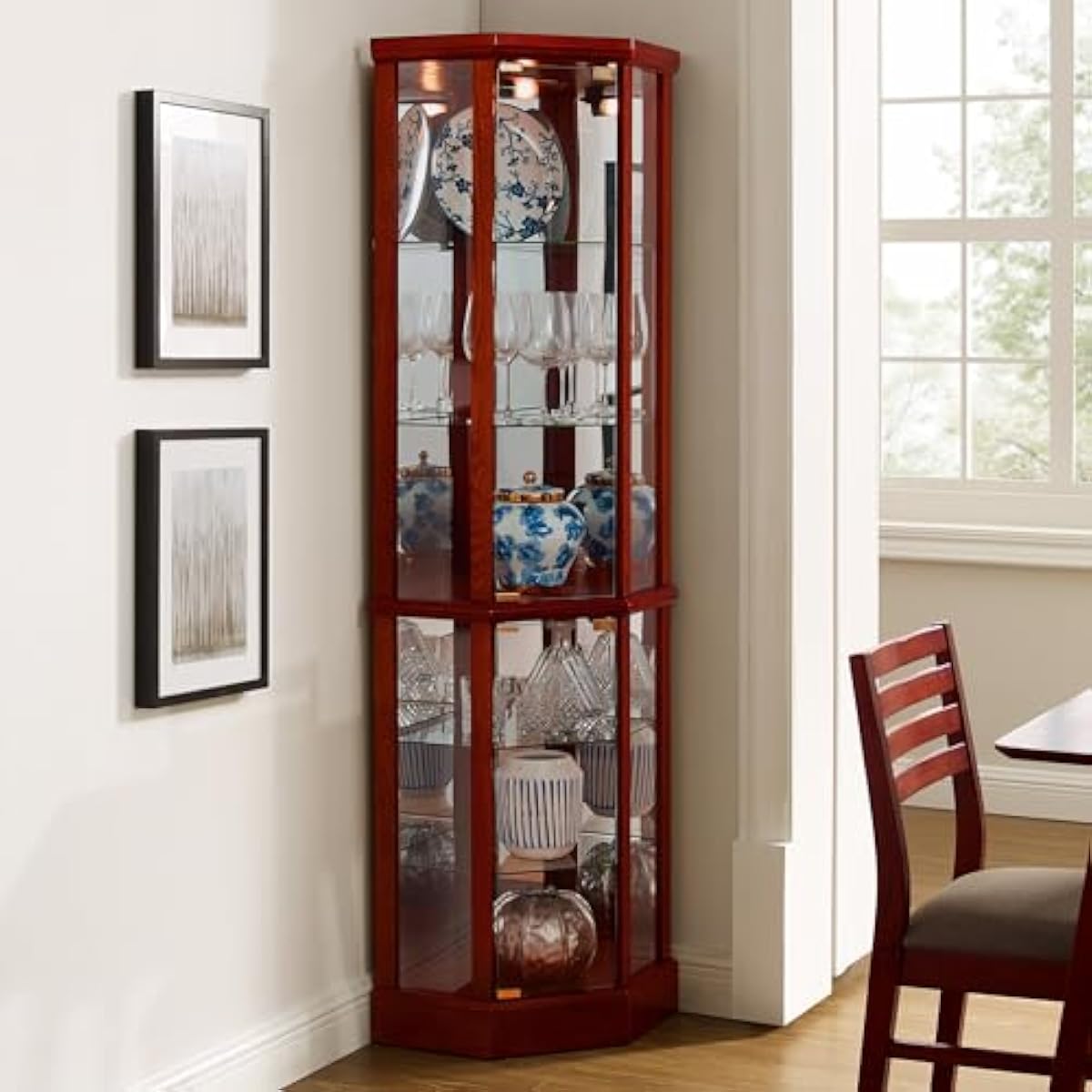 Tall Lighted Curio Cabinet 70  - Wine & Beer Emporium recension och pris