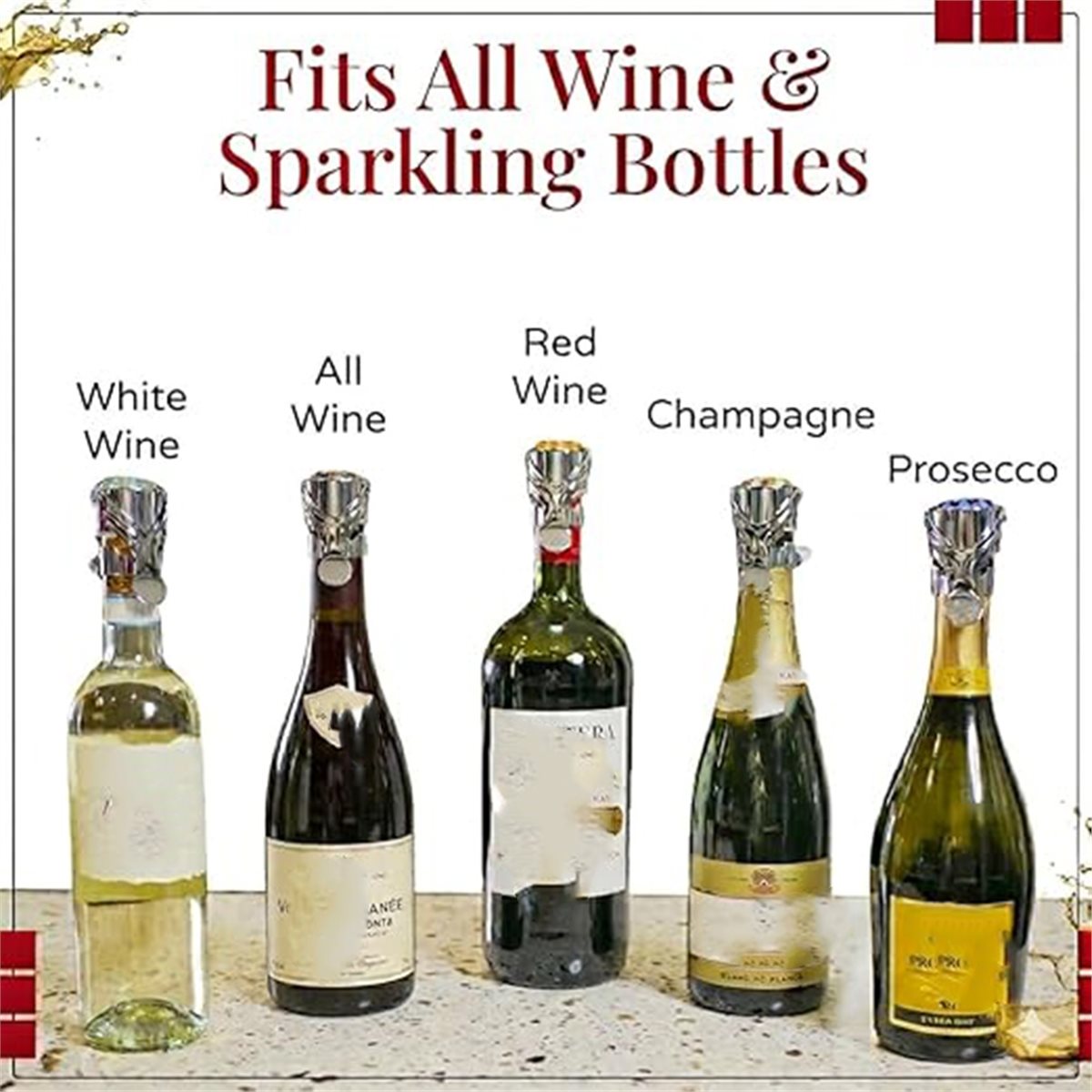 (A02R] 2Pcs Wine Stopper & Cha - Wine & Beer Emporium recension och pris