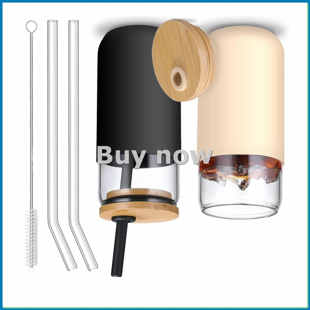 2Colors 20 OZ Glass Cups with  - Beer & Wine Grab recension och pris