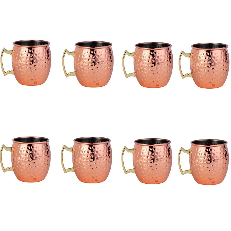 8pcs Hammered Moscow Mule Copp - Wine Beer Coffee recension och pris