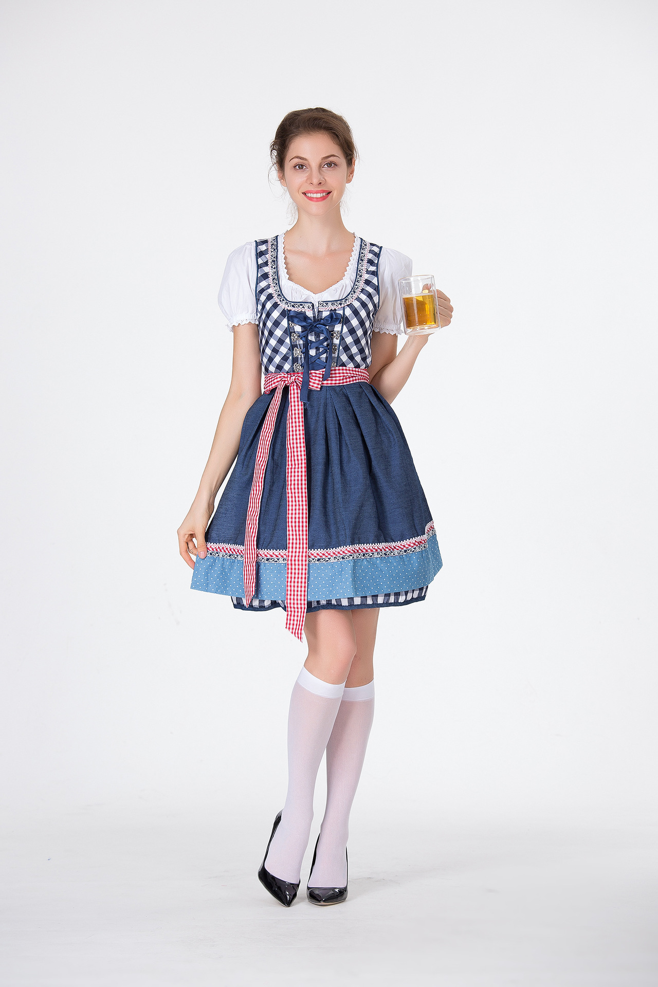 Women German Dirndl Dress Plai - Beer & Wine Downtown recension och pris